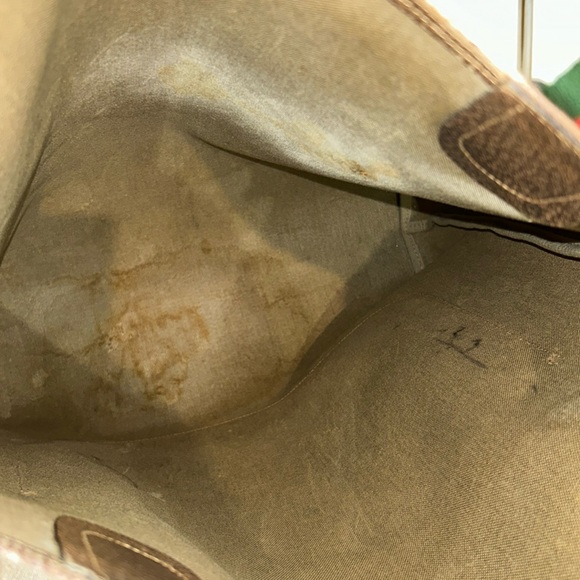 GUCCI GG Canvas Web Sherry Line  Bag PVC Beige Green Red Authentic - Picture 14 of 16